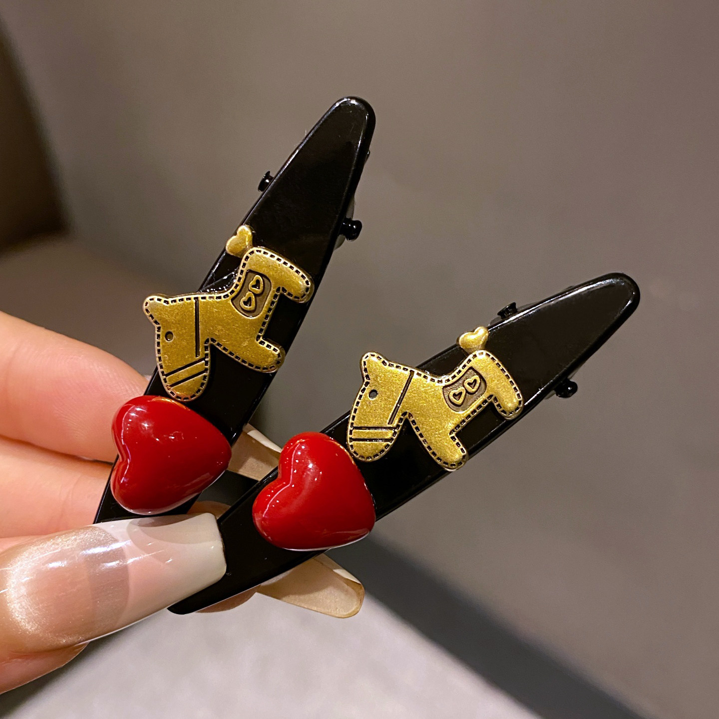 新款爱心小马鸭嘴夹女甜美可爱金属发夹侧边夹刘海夹碎发整理发饰,淘宝优惠券,粉丝福利购,淘宝优惠卷