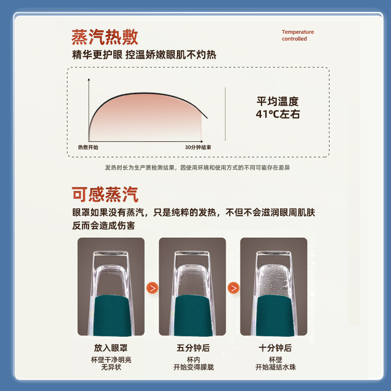 蒸汽眼罩缓解眼疲劳热敷叶黄素睡眠男女自发热护