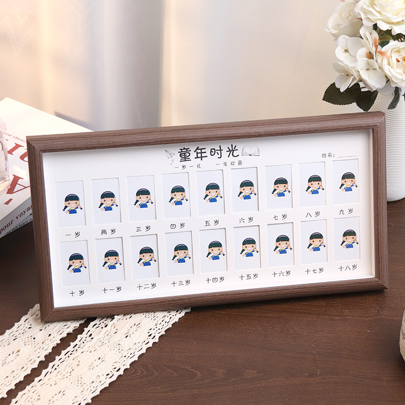 儿童成长相框摆台宝宝一寸照片diy定制高级感相片打印校园时光 - 图1