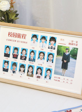 校园纪念旅程儿童学生成长相框
