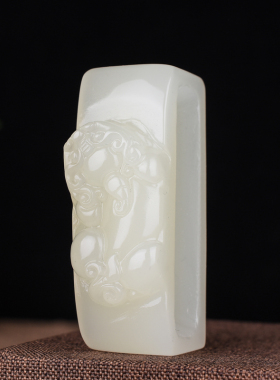 新疆和田玉白玉貔貅皮带扣腰扣鸡油黄玉男士腰配转运皮休皮代扣