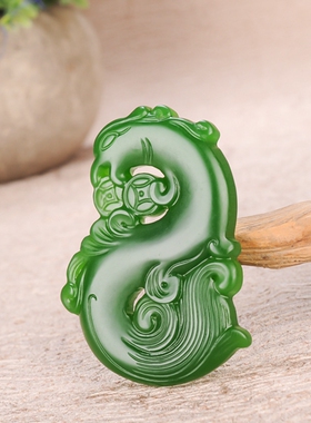 玉石匠和田玉碧玉福在眼前挂件 凤舞九天玉坠玉佩和田玉挂件吊坠