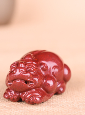 原矿朱砂紫金砂仿古招财貔貅吊坠把件男女款本命年转运紫金砂皮丘