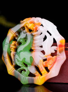 新疆和田彩玉马到成功吊坠青梅竹马挂件马上有钱转运牌子马上有福