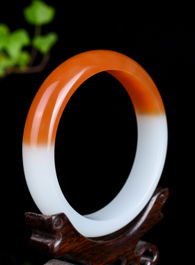 新疆和田玉羊脂白玉糖包玉手镯 且末料糖料白玉昆仑玉女款手镯子