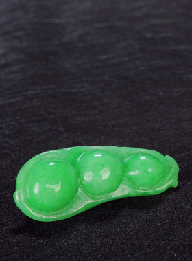 玉石匠老坑翡翠满绿四季豆吊坠老坑翡翠四季豆挂件福豆如意玉吊坠