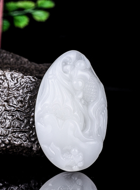 玉石匠新疆和田玉鱼手把件毛衣链籽料白玉鱼挂件连年有余手玩件