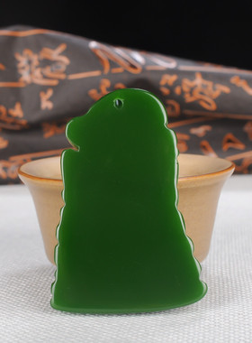 新疆和田碧玉关云长玉坠武财神关老爷男士霸气关公玉牌吊坠挂件