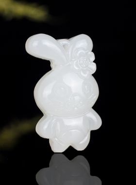 新疆和田白玉十二生肖吊坠鼠牛虎兔龙蛇马羊猴鸡狗猪挂件卡通生肖