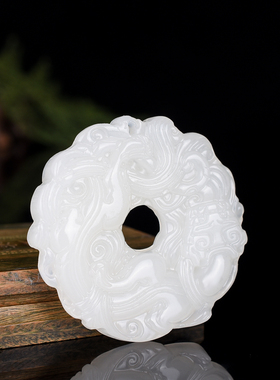 新疆和田白玉貔貅吊坠平安扣玉坠招财转运挂件保平安玉佩毛衣链