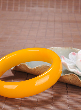 玉石匠新疆和田玉黄玉金丝玉手镯戈壁玉鸡油黄玉加宽加厚女款玉镯