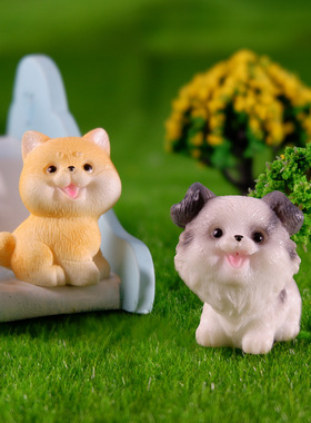 微景观创意小狗狗公仔可爱手工摆件树脂工艺桌面装饰迷你萌犬