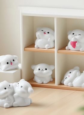 可爱卡通趴趴小狗树脂桌面摆件