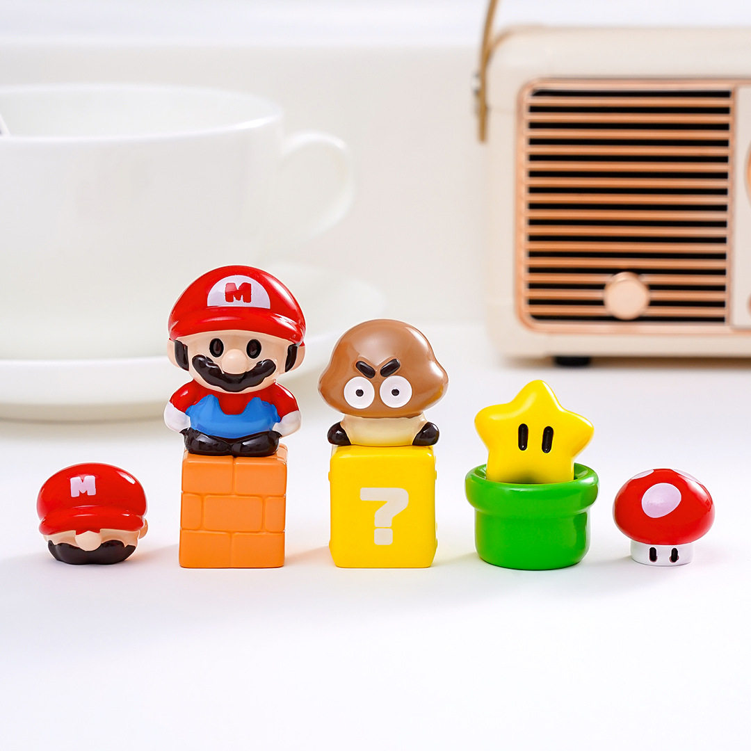可爱卡通超级玛丽马里欧萌粒 diy装饰品工位治愈系解压桌面小摆件,淘宝优惠券,粉丝福利购,淘宝优惠卷