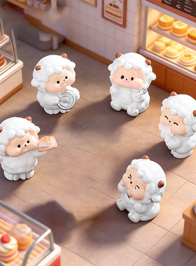 微景观摆件卡通可爱蛋糕店小羊公仔diy娃屋装饰品配件桌面小摆件