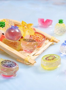 微景观仿真水果摆件荔枝石榴菠萝水蜜桃树脂diy工艺装饰品小摆件