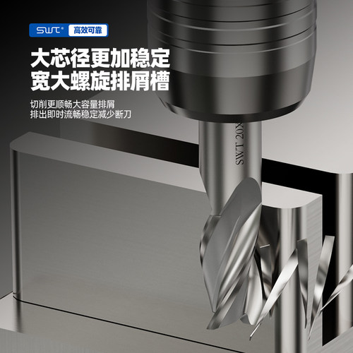 三刃SWT西南超硬白钢直柄立铣刀2 4 5 6 8 10 12 14 16 18 20mm - 图1