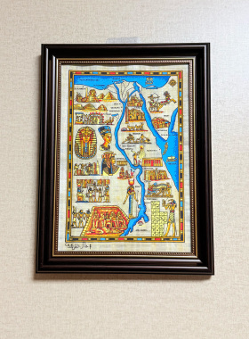 埃及纸莎草画相框30*20 手绘莎草纸画沙草画草纸画旅游纪念品特产