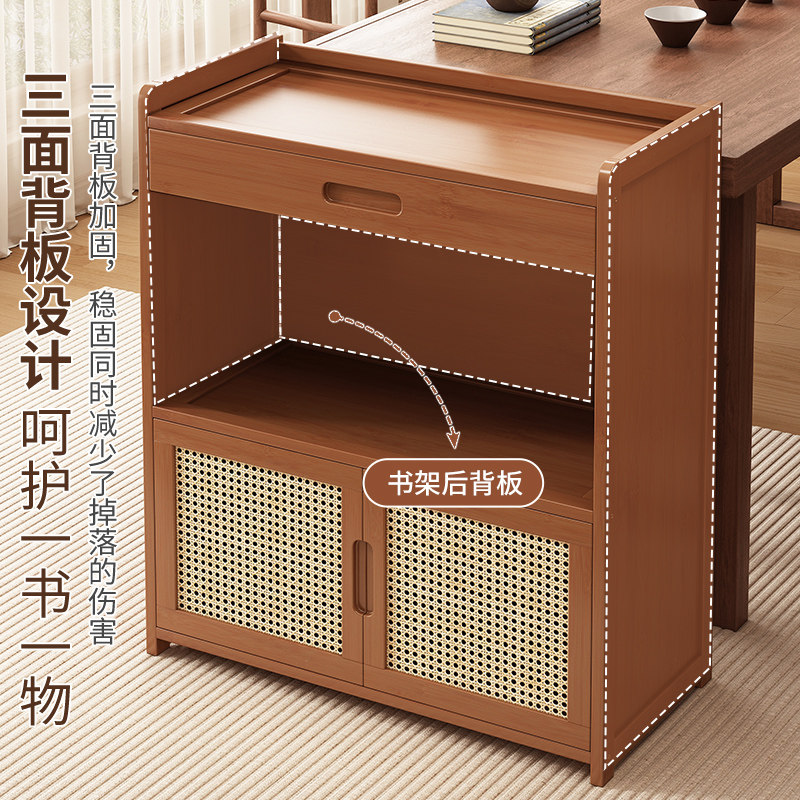 茶室新中式博古架茶桌旁茶叶柜多层收纳展示架非实木摆放置物架子 - 图2