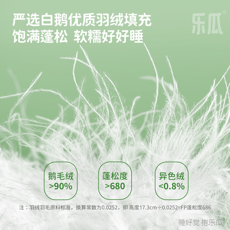 乐瓜鹅绒枕头枕芯护颈椎助睡眠五星级酒店专用羽绒枕家用可水洗,淘宝优惠券,粉丝福利购,淘宝优惠卷