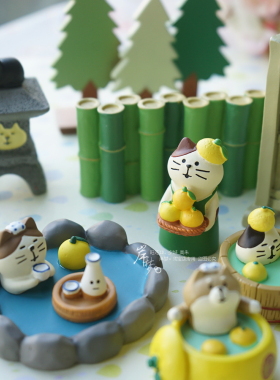 温泉微缩可爱礼物树脂桌面摆件