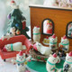 Christmas miniature doll wooden door