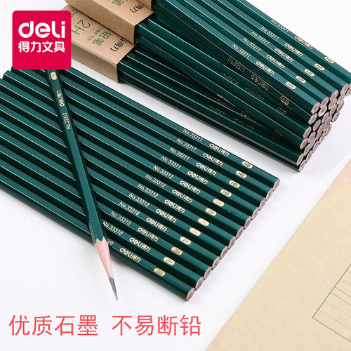 得力2b铅笔小学生2比铅笔考试专用素描铅笔儿童幼儿园铅笔hb铅笔2h铅笔答题卡笔无味绘画学生用品批发包邮 - 图1