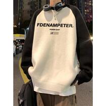 NEW OR MODE American vintage round neck sweater for mens autumn and winter loose with lazy wind-knit jersey mens clothing bottom