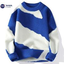 NASAGEHR Autumn Winter New Sweater Mens Glint Thickened Winter Warm Round Collar Needlework Jersey Bottom 100 Hitch Lovers
