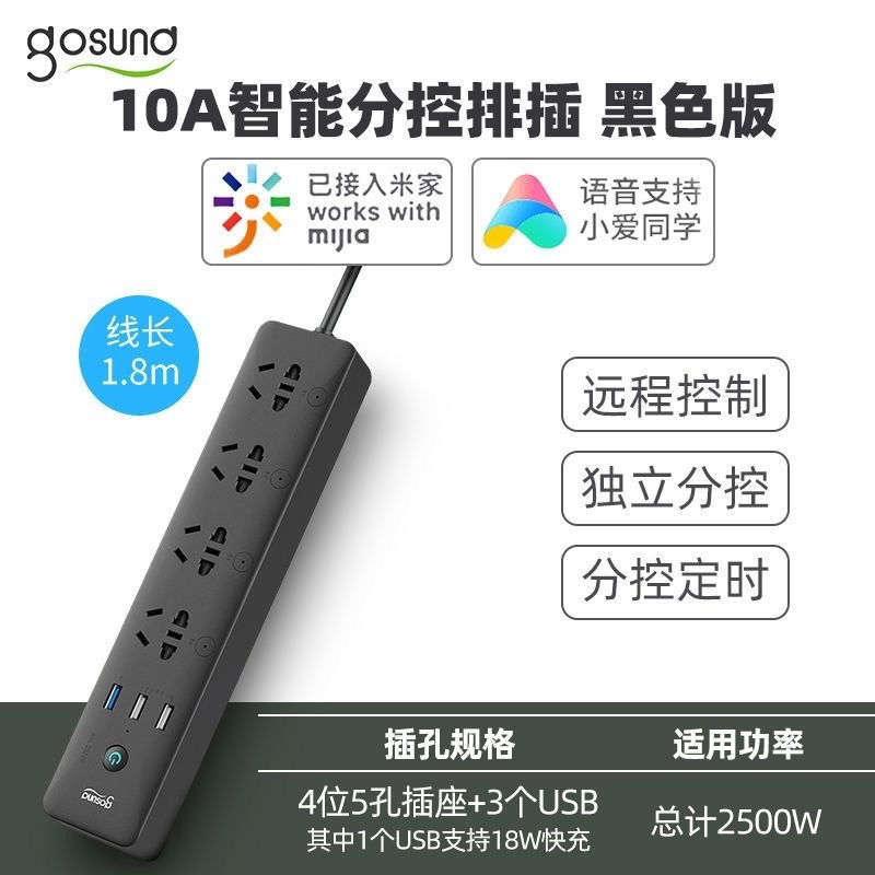 Gosund电小酷WiFi智能排插CP5-B米家APP分控18W快充USB插板定时 - 图0