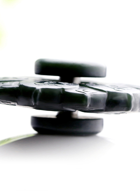 四通新疆和田玉手把玩件六字箴言莲花玉石天然青玉指尖陀螺可旋转