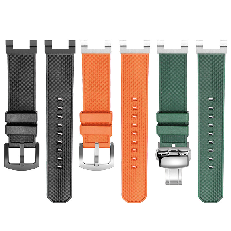 适配卡西欧GST-B100改装氟橡胶表带GST-S130 300 330 110 120配件-图3