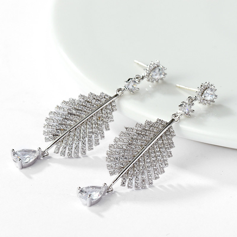 女士羽毛耳环韩版韩国s925银针欧蒂娜网红流行耳饰品,淘宝优惠券,粉丝福利购,淘宝优惠卷