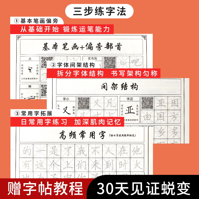 硬笔练字本书法练字本米字格田字格练习书法用纸作品纸小学生书写纸钢笔字成人楷书专用初学者写字本-图1