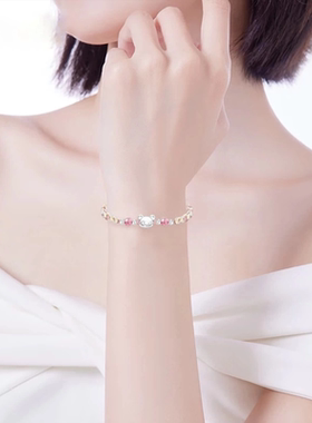 S925银轻松熊手链手工编织