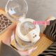 Sippy cup for girls, glass water cup for pregnant women, high temperature resistant, gravity ball, portable, drinking water while lying down