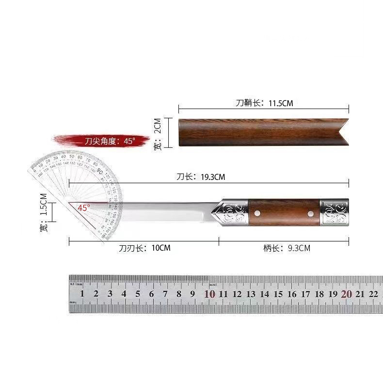 水果刀便携随身手把肉小刀锋利高硬度一体折叠刀户外多功能快递刀 - 图3