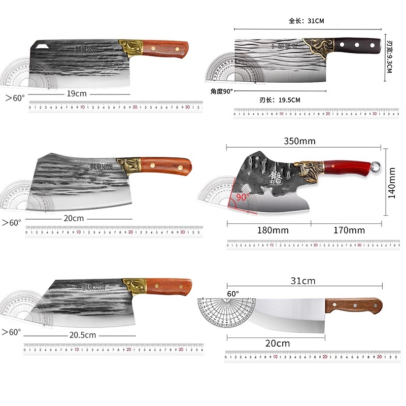 龙泉砍骨头专用刀剁骨刀家用斩骨刀锻打重型屠夫商用坎牛大骨头刀-图3