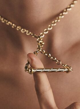 英国george melis文艺塔罗牌锥形吊坠彩色项链男生保色