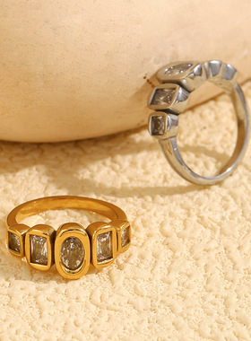 英国george melis欧美ins气质小众设计高级手饰316l镀18k金几何