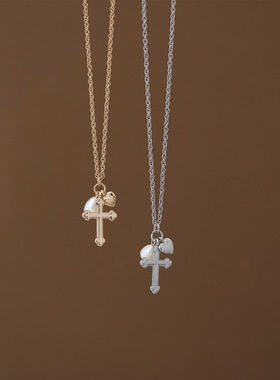 英国george melis独立站淡水珍珠爱心项链复古优雅重工ins风项链