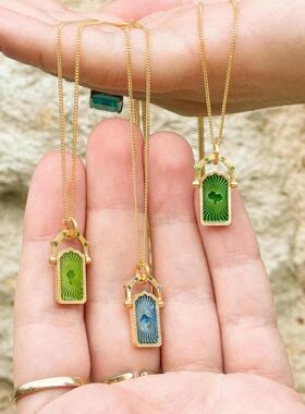 英国george melis复古钛钢塔罗牌爱心幸运四叶草可转动运动生命