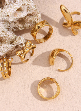 英国george melis欧美几何朋克小众设计个性手饰镀18k金光面蝴蝶