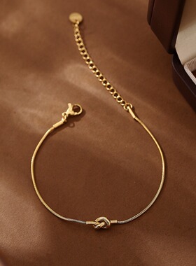 英国george melis感恩节钛钢打结手链手工打结母亲节礼物圆蛇链