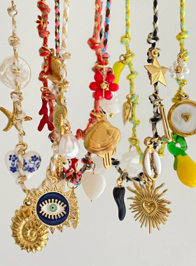 英国george melis畅销夏日海情风海星珍珠爱心吊坠彩色多巴胺