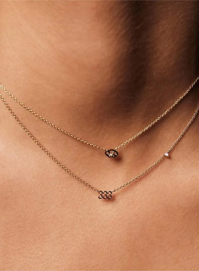 英国george melis天使数字带钻项链111 222 锁骨链切割三连号
