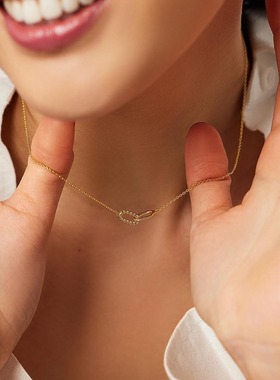 英国george melis独立站ins设计风双圈项链环环相扣圆圈吊坠锁骨