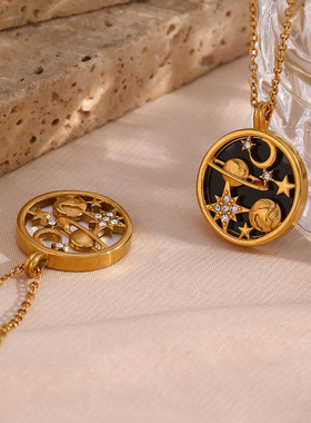 英国george melis欧美时尚流行小众轻奢吊坠月球地球星星贝壳