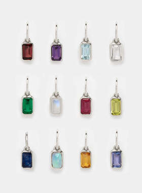 英国george melis12生辰石吊坠diy配件项链十二生辰石方块彩色