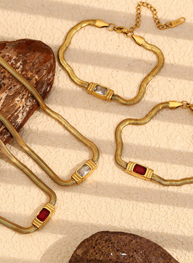 英国george melis欧美气质复古个性嘻哈小众设计款项链镀18k金蛇